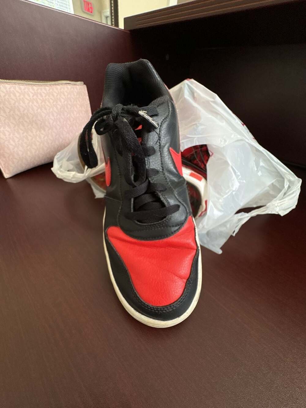 Nike Ebernon Low Black Habanero Red Men's Casual Sneakers